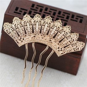 <span class=keywords><strong>Peigne</strong></span> couronne <span class=keywords><strong>de</strong></span> fleurs à neuf rangs en cuivre moulé 97*89MM, accessoire DIY, coiffe <span class=keywords><strong>de</strong></span> style ancien, épingles à cheveux incrustées et - Product Image 3