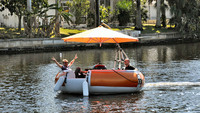 Bateau à donuts en fibre de verre 3,0 m, coque rigide, 8 passagers, bateau de loisirs flottant pour divertissements aquatiques