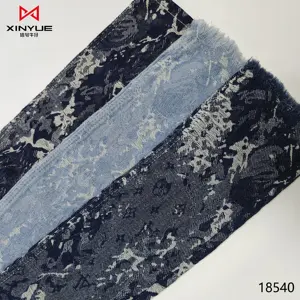 Cetakan warna pukulan semua kapas tipis dobby jacquard denim meter kain lebar dengan handfeeling denim kain untuk Jaket