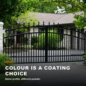 Powder Coated Steel Picket Gate Panels <b>Decorative</b> Security Entrance for Garden Properties and Commercial Developments - Product Image 4