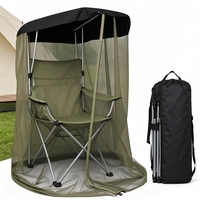 Moustiquaire portable pliable pour chaise, protection respirante en maille anti-insectes pour pêche en extérieur, camping, terrasse, chaise non incluse