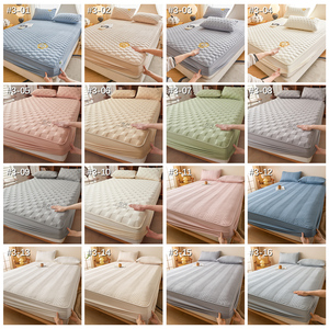 Nhung Mềm Fluffy Không Thấm Nước Không Ồn Ào Trang Bị Flannel Tấm Sữa Nhung rô Bộ Đồ Giường Nệm Bìa Với Sâu Túi - Product Image 6