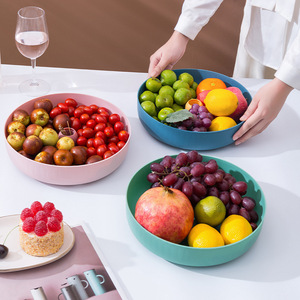 Modern Fruit Platter Set Plastic Large Bowl With <b>Toothpick</b> Holder For Party Snacks And Dried Fruits Colorful Design - Product Image 2
