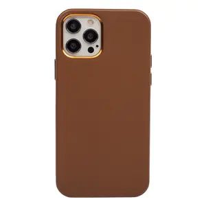 Factory Supply PU Leather Phone Case Waterproof Shockproof Thin Case Original Solid Color Mobile Case For IPhone 15 14 13 12 11