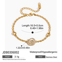Bracelet élégant en acier inoxydable et zircon, inaltérable, accessoire de mode chic, cadeau d'été pour femme
