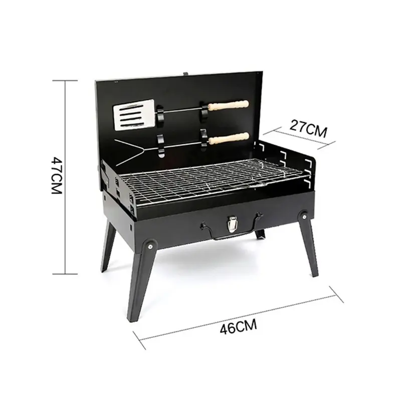 Parrilla plegable al aire libre, caja de herramientas para barbacoa autónoma, parrilla Mini PortableTravel, parrilla para acampar, utensilios de Picnic