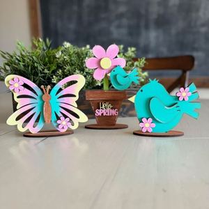 ชุดงานฝีมือไม้ 3 มิติ สำหรับวันเกิด ชุดระบายสีตกแต่งรูปผีเสื้อ - Product Image 2