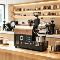Mesin Pemanggang Kopi Wintop 100g-300g Semi Direct Fire Hot Air, Kontrol Aplikasi, Stainless Steel, untuk Rumah Tangga