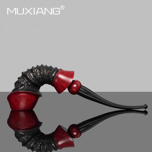 MUXIANG Hand Carved Briarwood Pipe Bent Type Tobacco Pipe For Men Smoking Accessory - Product Image 3