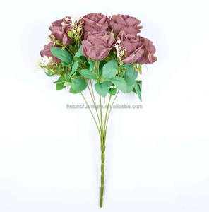 Ramo <span class=keywords><strong>de</strong></span> rosas artificiales <span class=keywords><strong>de</strong></span> tacto real <span class=keywords><strong>de</strong></span> 18 pulgadas, 2 <span class=keywords><strong>arbustos</strong></span>, flores <span class=keywords><strong>de</strong></span> primera calidad - Product Image 3