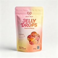 Sachets d'emballage personnalisés pour bonbons, pochettes verticales refermables avec fermeture éclair, qualité alimentaire, pour snacks, avec fenêtre