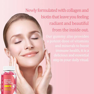 OEM ODM คอลลาเจนเปปไทด์แบบกัมมี่, คอลลาเจนผสมไบโอติน, กรดไฮยาลูโรนิก และวิตามินซี ดี เค2 บี12 เอ อี สำหรับผิว ผม เล็บ - Product Image 4