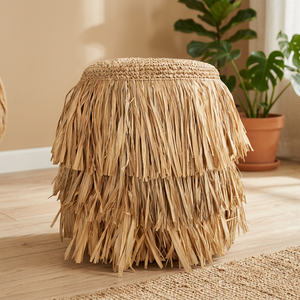เก้าอี้สตูลสีธรรมชาติ รุ่น Gajih Rumbai Tumpuk ทำจากหวายและไม้สัก - Product Image 3