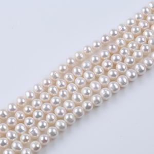 Matériaux de bijouterie faits à la main de Zhuji, perles d'eau douce naturelles de 9 à 10 mm, accessoires pour collier et boucles d'oreilles, vente en gros - Product Image 2