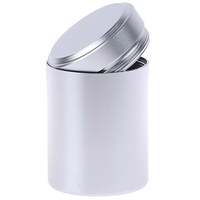 Vente en gros de boîte ronde en métal noir mat en aluminium pour thé en acier 100ml de suppléments de café en poudre avec couvercle