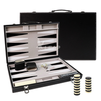 LEAP Factory Customization 43cm 17inch Leather PU Backgammon Set 29*33*6.5cm Board Pieces Jeux d'échecs personnalisables