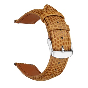 Bracelet de montre en cuir grainé de lézard de qualité supérieure avec <span class=keywords><strong>boucle</strong></span> papillon en acier inoxydable, bracelet de remplacement doux et respirant pour hommes et femmes - Product Image 5