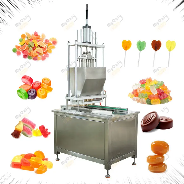 Lab Gebruik Semi-Automatische Beer Kids Kleine Lolly Suiker Vitamine Pectine Jelly Toffee Hard Candy Make Machine