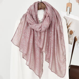 Nouvel arrivage de foulard de couleur unie foulard en coton pour femmes musulmanes châles élégants argentés brillants étoles à paillettes Hijabs foulard - Product Image 4