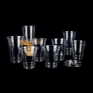 Custom Size /logo 98mm 12oz 14oz 16oz 18oz 20oz 24oz Disposable Party <b>Cups</b> Disposable Plastic clear <b>Cold</b> Drink <b>Cups</b> With Lids - Product Image 1