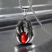 Collier chaîne en corde avec pendentif griffe de dragon en acier inoxydable plaqué or, bijoux tendance pour hommes et garçons