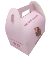 Boîtes pliantes à croissants Coffrets cadeaux roses Boîtes en papier de qualité alimentaire pour magasin
