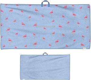 Serviette de golf en microfibre recyclée à séchage rapide, tricotée, à motif gaufré, avec fente, personnalisable avec logo, pour la vente en gros - Product Image 4