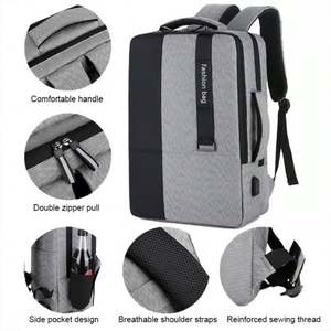Sac à dos pour ordinateur portable de voyage d'affaires de mode OEM, sac à dos décontracté personnalisé pour hommes, grande capacité, Oxford, imperméable, mochilas avec USB - Product Image 6