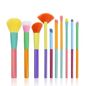 Nouvel ensemble de 10 <span class=keywords><strong>pinceaux</strong></span> de maquillage pour le visage à l'aquarelle avec outils de correction, kit de beauté portable multicolore - Product Image 5