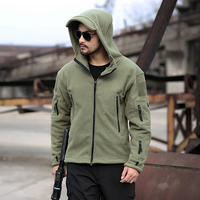 100% Polyester Chaud Doux Polaire Couleur Personnalisée logo Zip Complet Polaire Veste À Capuche pour Hommes