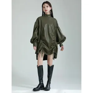 Abito Paoula con arricciature - Verde - Product Image 3