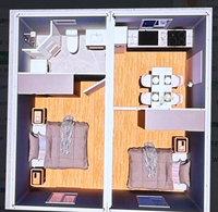 Complexe de bureaux préfabriqués à double étage avec mur-rideau en verre, projet de siège de direction modulaire pour chantier, usine chinoise