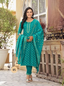 Pantalon en rayonne Kurti avec Dupatta pour vêtements de bureau et d'extérieur d'Inde vente en gros d'approvisionnement d'usine - Product Image 6