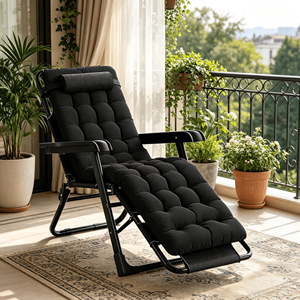 Fauteuil à bascule d'extérieur à dossier haut, robuste et pliable, résistant aux intempéries, idéal pour la cour, le porche, la terrasse, le <span class=keywords><strong>jardin</strong></span>, le camping, les pique-niques et la plage - Product Image 3