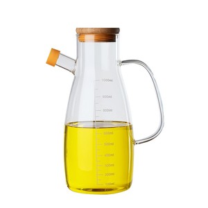 Separador de aceite de vidrio de gran capacidad moderno de 900ml/1000ml conveniente uso en restaurante botella de condimento mango salsera - Product Image 1