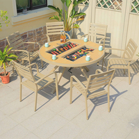 Ensemble de table et chaises de salle à manger pour patio extérieur, jardin, villa, restaurant, foyer de style coréen, barbecue