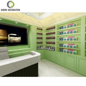 Green High-end Perfume Store Display <b>Showcase</b> Makeup Shelf Perfume Shop Interior Design Perfume Display Furniture - Product Image 2