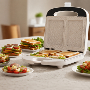<span class=keywords><strong>Sandwichera</strong></span> Eléctrica Compacta de Doble Cara con Placas Antiadherentes Triangulares para un Calentamiento Uniforme, Ideal para el Hogar y la Cocina - Product Image 3