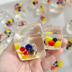 Juguetes de cubos de malta blandos GL, hechos a mano, con relleno de cuentas de frutas transparentes, bolas de azúcar para apretar, juguetes para niños y adultos, cubitos de hielo - Product Image 6