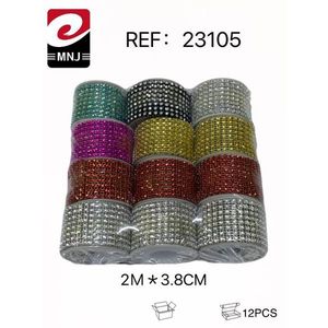 Ponpontido Rhinestone Trim 2M x 3.8CM Craft Decorative Ribbon 12Pcs - Product Image 1