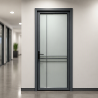 Porte intérieure en verre avec cadre en acier inoxydable postmoderne, étanche, pour bureau ou buanderie, YDNCN