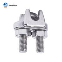 Collier de serrage pour câble en acier inoxydable AISI 304 316 de type JIS, électro-polissé, 2-80 mm, avec boulon en U, pour la rigging maritime