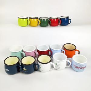 Nouveauté OEM vente en gros, bricolage OEM, logo personnalisé, tasses à café en acier émaillé personnalisées avec ventre de tambour en vrac - Product Image 1