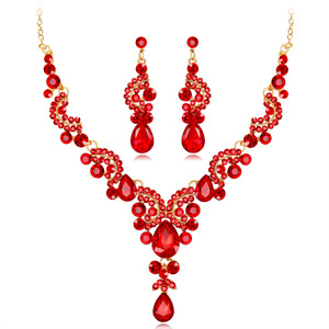 Wedding Bridal Formal Party Prom Jewelry Crystal Rhinestone Necklace Earring Set