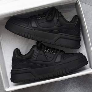 New <b>Mens</b> Lace-Up <b>Shoes</b> with Thick Soles Raised <b>Heels</b> Mesh Upper Breathable Design-Anti-Slippery Casual Walking <b>Shoes</b> - Product Image 5