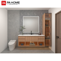 Armoire de salle de bain de luxe moderne PA salle de bain lavabo en céramique évier vanité de salle de bain