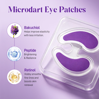 Masque Coréen Anti-Âge pour les Yeux au Bakuchiol, Peptides et Rétinol, avec Micro-Aiguilles – Effet Lifting, Raffermissant, Anti-Rides – Fabricant de Patchs Contour des Yeux