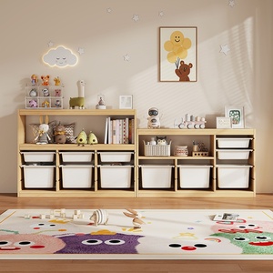 Armario de Almacenamiento de Juguetes de Madera Maciza para Niños Tianyi <span class=keywords><strong>Montessori</strong></span> con 3 Estantes, <span class=keywords><strong>Librería</strong></span> de Gran Capacidad y Almacenamiento para Bebés - Product Image 2