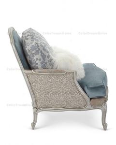 Phong Cách Cổ Điển Biệt Thự Ghế Sofa Đơn Chạm Khắc Phòng Khách Bằng Gỗ Ghế Cánh Tay - Product Image 2