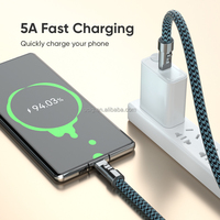 Câble de lanière de téléphone 240W | USBC vers USBC Nylon tressé 5A charge rapide 30cm dragonne câble de lanière de données